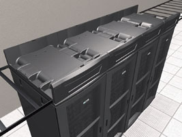 Прокладка кабелей над стойками (система Net-Access  компании Panduit)