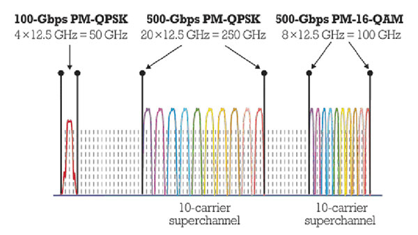 Рис. 1. Гибкая схема несущих с шагом 12,5 ГГц