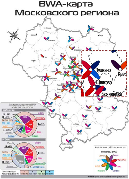 BWA-карта Московского региона