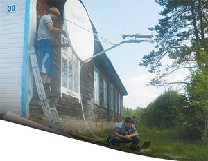 «Ловим» спутник: инсталляторы AltegroSky А. Каськов и Р. Нургалиев 